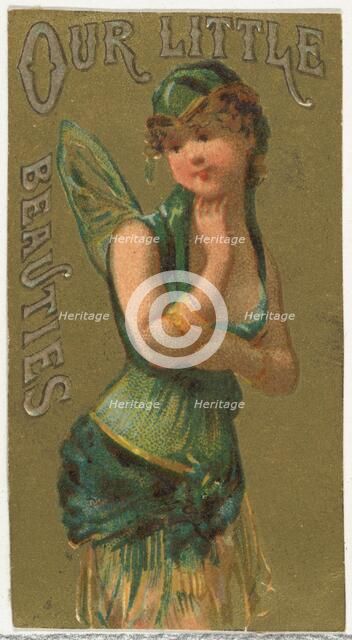 From the Girls and Children series (N58) promoting Our Little Beauties Cigarettes for Alle..., 1887. Creator: Allen & Ginter.