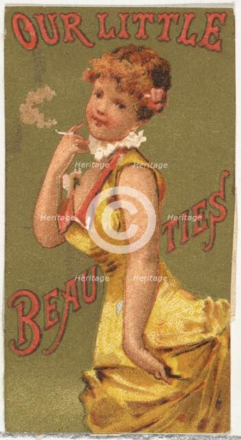 From the Girls and Children series (N58) promoting Our Little Beauties Cigarettes for Alle..., 1887. Creator: Allen & Ginter.