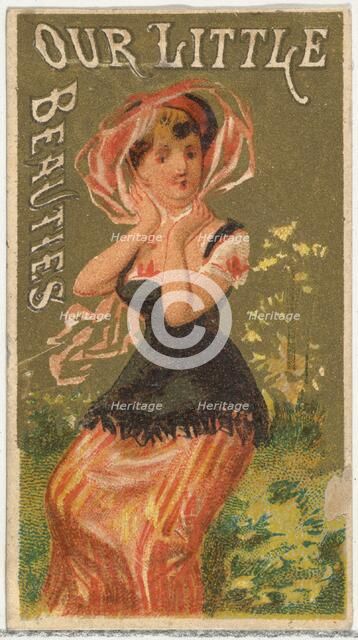 From the Girls and Children series (N58) promoting Our Little Beauties Cigarettes for Alle..., 1887. Creator: Allen & Ginter.