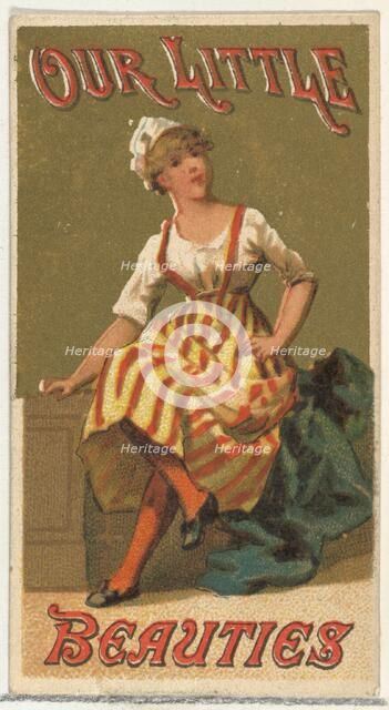 From the Girls and Children series (N58) promoting Our Little Beauties Cigarettes for Alle..., 1887. Creator: Allen & Ginter.