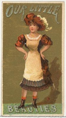 From the Girls and Children series (N58) promoting Our Little Beauties Cigarettes for Alle..., 1887. Creator: Allen & Ginter