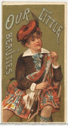 From the Girls and Children series (N58) promoting Our Little Beauties Cigarettes for Alle..., 1887. Creator: Allen & Ginter