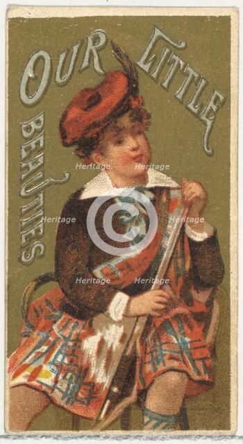 From the Girls and Children series (N58) promoting Our Little Beauties Cigarettes for Alle..., 1887. Creator: Allen & Ginter.