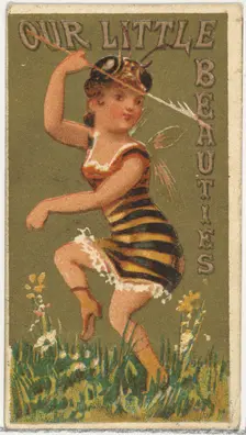 From the Girls and Children series (N58) promoting Our Little Beauties Cigarettes for Alle..., 1887. Creator: Allen & Ginter