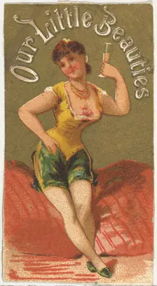 From the Girls and Children series (N58) promoting Our Little Beauties Cigarettes for Alle..., 1887. Creator: Allen & Ginter