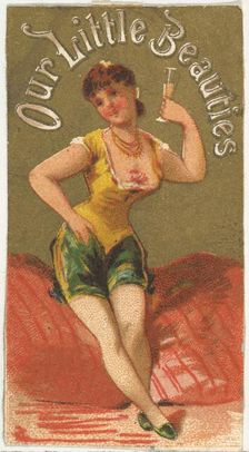 From the Girls and Children series (N58) promoting Our Little Beauties Cigarettes for Alle..., 1887. Creator: Allen & Ginter