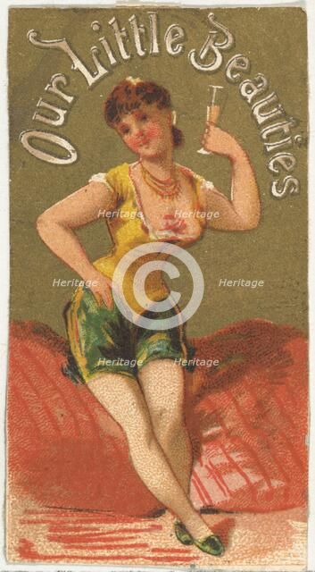 From the Girls and Children series (N58) promoting Our Little Beauties Cigarettes for Alle..., 1887. Creator: Allen & Ginter.