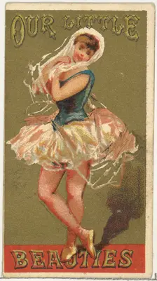 From the Girls and Children series (N58) promoting Our Little Beauties Cigarettes for Alle..., 1887. Creator: Allen & Ginter