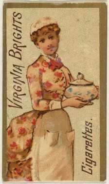 From the Girls and Children series (N64) promoting Virginia Brights Cigarettes for Allen &..., 1886. Creator: Allen & Ginter