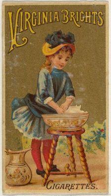 From the Girls and Children series (N64) promoting Virginia Brights Cigarettes for Allen &..., 1886. Creator: Allen & Ginter