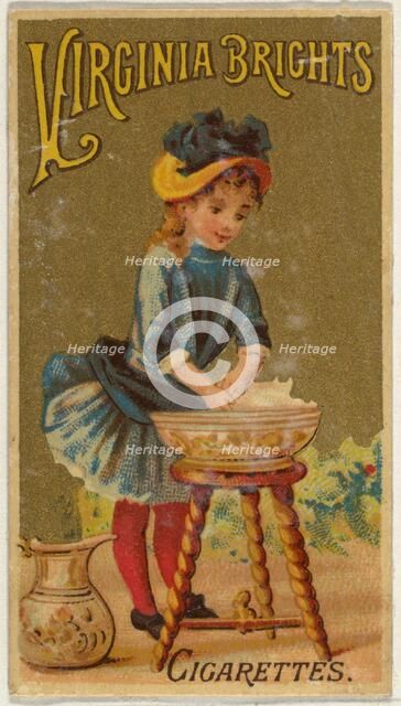 From the Girls and Children series (N64) promoting Virginia Brights Cigarettes for Allen &..., 1886. Creator: Allen & Ginter.