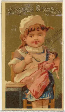 From the Girls and Children series (N64) promoting Virginia Brights Cigarettes for Allen &..., 1886. Creator: Allen & Ginter