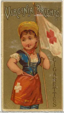 From the Girls and Children series (N64) promoting Virginia Brights Cigarettes for Allen &..., 1886. Creator: Allen & Ginter