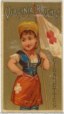 From the Girls and Children series (N64) promoting Virginia Brights Cigarettes for Allen &..., 1886. Creator: Allen & Ginter