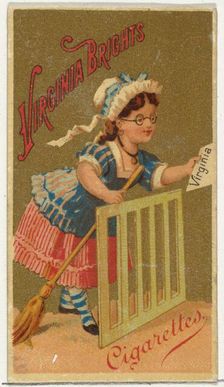 From the Girls and Children series (N64) promoting Virginia Brights Cigarettes for Allen &..., 1886. Creator: Allen & Ginter