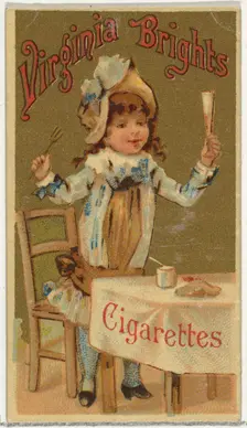 From the Girls and Children series (N64) promoting Virginia Brights Cigarettes for Allen &..., 1886. Creator: Allen & Ginter