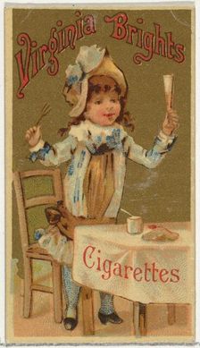 From the Girls and Children series (N64) promoting Virginia Brights Cigarettes for Allen &..., 1886. Creator: Allen & Ginter