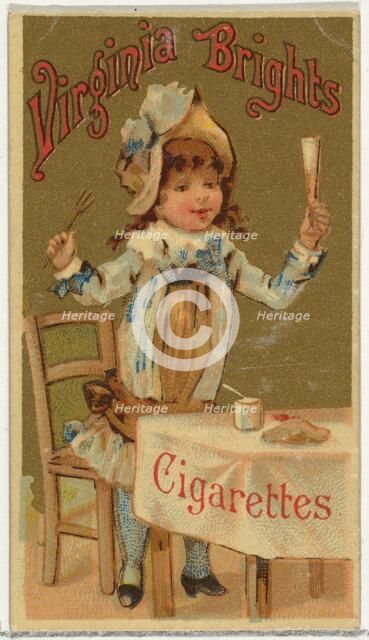 From the Girls and Children series (N64) promoting Virginia Brights Cigarettes for Allen &..., 1886. Creator: Allen & Ginter.
