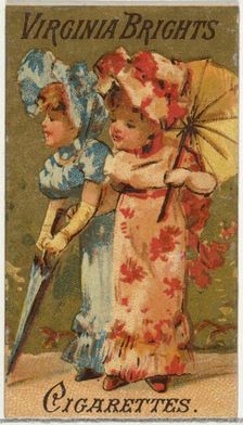 From the Girls and Children series (N64) promoting Virginia Brights Cigarettes for Allen &..., 1886. Creator: Allen & Ginter