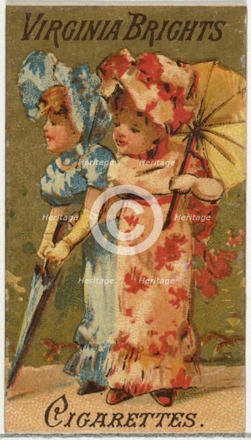 From the Girls and Children series (N64) promoting Virginia Brights Cigarettes for Allen &..., 1886. Creator: Allen & Ginter.