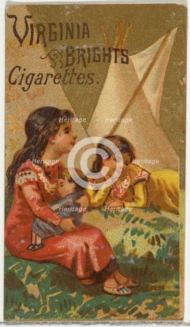 From the Girls and Children series (N64) promoting Virginia Brights Cigarettes for Allen &..., 1886. Creator: Allen & Ginter.