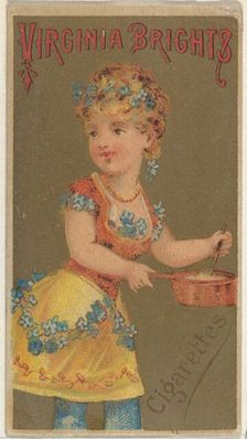 From the Girls and Children series (N64) promoting Virginia Brights Cigarettes for Allen &..., 1886. Creator: Allen & Ginter