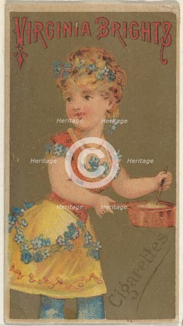 From the Girls and Children series (N64) promoting Virginia Brights Cigarettes for Allen &..., 1886. Creator: Allen & Ginter.