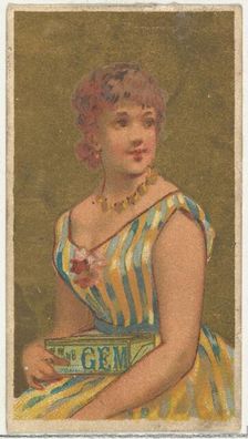 From the Girls and Children series (N65) promoting Richmond Gem Cigarettes for Allen &..., ca. 1886. Creator: Allen & Ginter