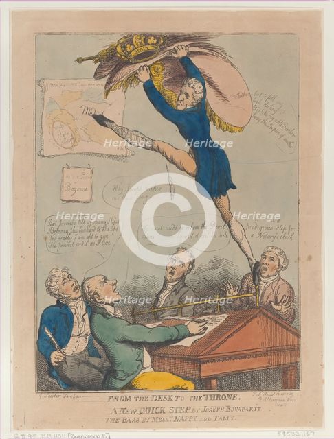 From the Desk to the Throne, A New Quick Step by Joseph Bonaparte the Bass By M..., August 18, 1808. Creator: Thomas Rowlandson.