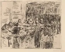From the Jewish Quarter in Amsterdam: Fishmarket on the Street Corner, 1908. Creator: Max Liebermann