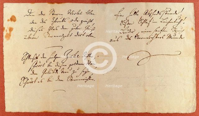 From the Ode to Joy (An die Freude). Autograph manuscript, 1785.