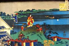 From the series Hundred Poems by One Hundred Poets: Abe no Nakamaro, c1830. Artist: Hokusai