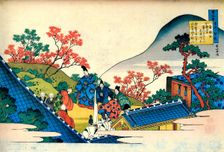 From the series Hundred Poems by One Hundred Poets: Fujiwara no Tadahira, c1830. Artist: Hokusai
