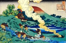 From the series Hundred Poems by One Hundred Poets: Kakinomoto no Hitomaro, c1830. Artist: Hokusai