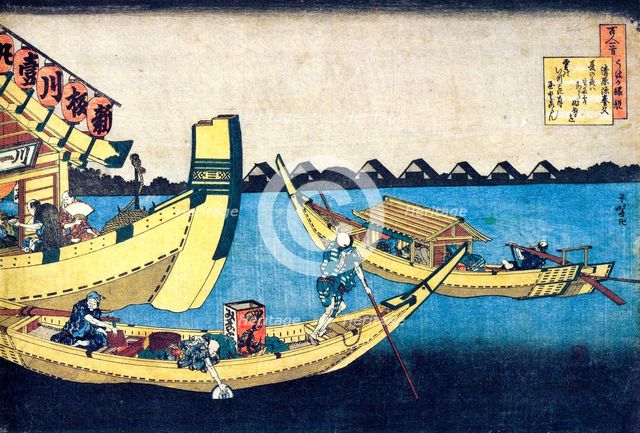 From the series Hundred Poems by One Hundred Poets: Kiyowara no Fukayabu, c1830.  Artist: Hokusai