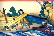 From the series Hundred Poems by One Hundred Poets: Harumichi no Tsuraki, c1830. Artist: Hokusai
