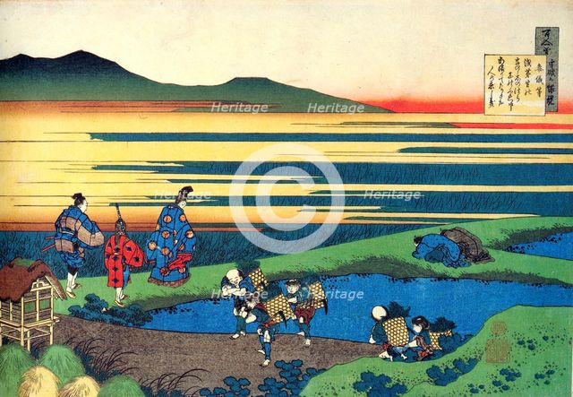 From the series Hundred Poems by One Hundred Poets: Sanji Hitoshi, c1830.  Artist: Hokusai