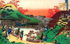 From the series Hundred Poems by One Hundred Poets: Sarumaru Dayu, c1830. Artist: Hokusai