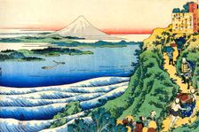 From the series Hundred Poems by One Hundred Poets: Yamabe no Akahito, c1830. Artist: Hokusai