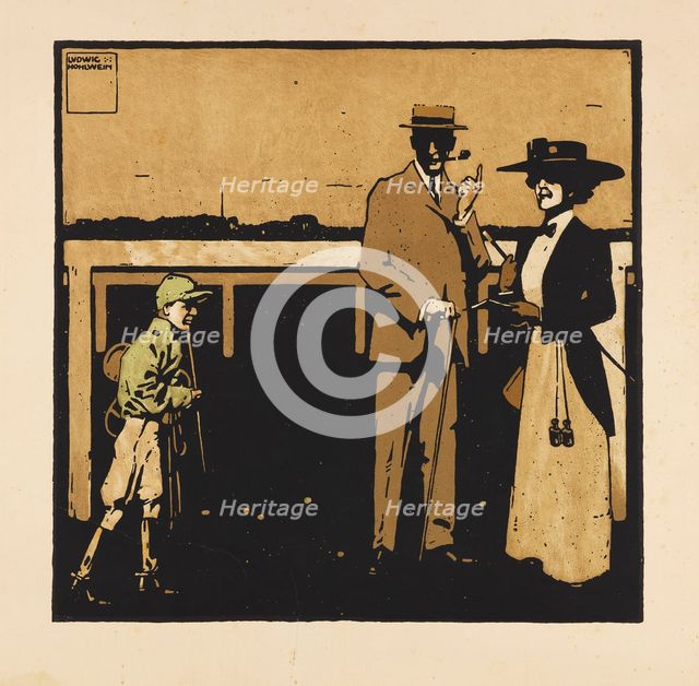 From the Portfolio "Turf. Twelve horse racing images", 1909. Creator: Hohlwein, Ludwig (1874-1949).