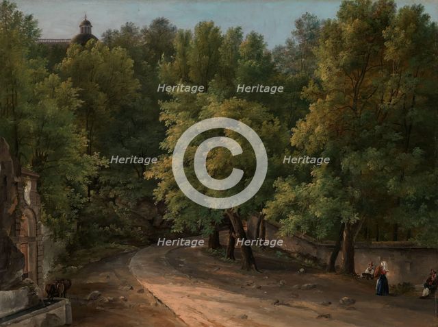 From the Park at Palazzo Chigi, Ariccia, between 1827 and 1829. Creator: Evelina Stading.