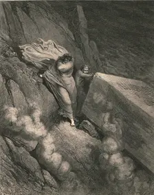 From the profound abyss, behind the lid of a great monument we stood retired c1890. Creator: Gustave Doré
