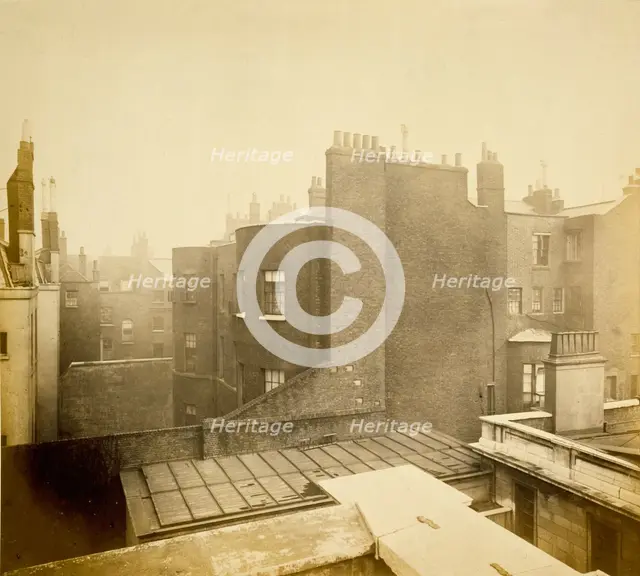 From the roof of Burlington House, Piccadilly, looking towards the back of Albany., c1860s. Creator: Stephen Ayling.
