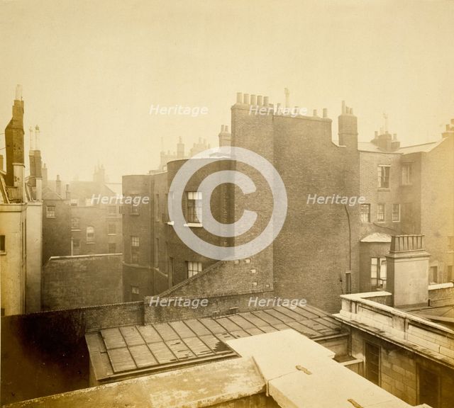 From the roof of Burlington House, Piccadilly, looking towards the back of Albany., c1860s. Creator: Stephen Ayling.