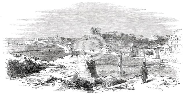 From the Walls, near the Porta San Pancrazio - Rome, 1850. Creator: Unknown.