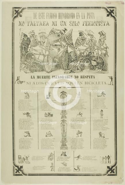 From the Track of This Famous Hippodrome, Not a Single Journalist Will Be Missing.., after 1895. Creator: José Guadalupe Posada.