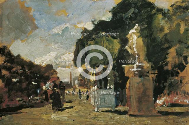 From the Tuileries - sunny day, 1883.  Creator: Tina Blau.