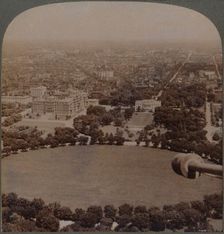 From Washington Monument (N.), the White House, Treasury and State Department, Washington, U.S.A
