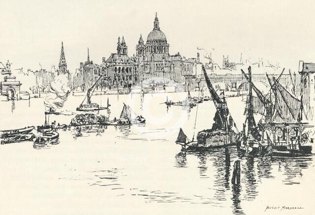 'From Waterloo Bridge', 1873, (1894). Artist: Herbert Menzies Marshall.