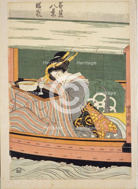 From Yukimi hakkei (Eight snowy scenes), 1820-1830. Creator: Toyokuni II, Utagawa (1777-1835).